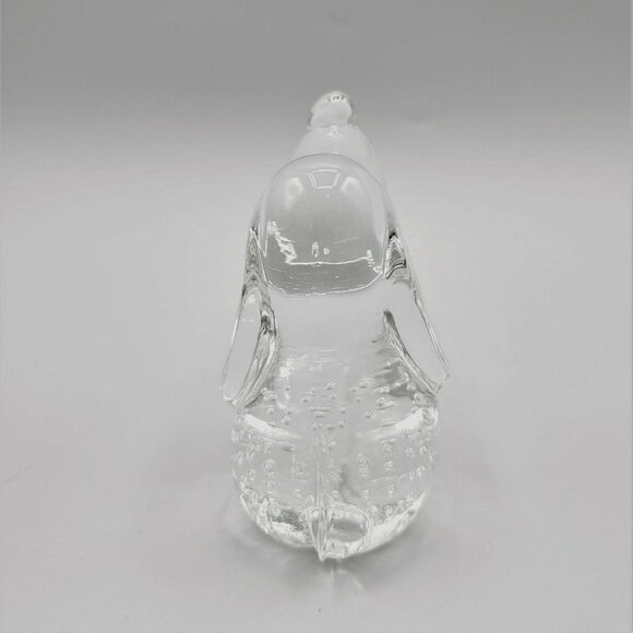 Basset Hound Dog Clear Hand Blown Glass Paperweight Figurine Bubbles 4" - Picture 3 of 7